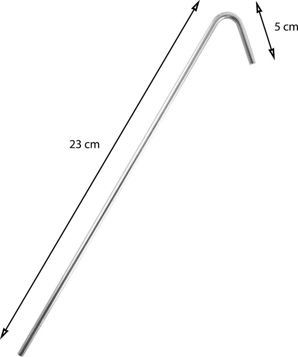 Stalen Tentharingen Set - 12 Stuks - 23 Cm | Staal | Opzetten Tent | Tentspijkers | Tentspijker | Haringen | Tentharing | Haring | Camping | Kamperen - Afbeelding 2