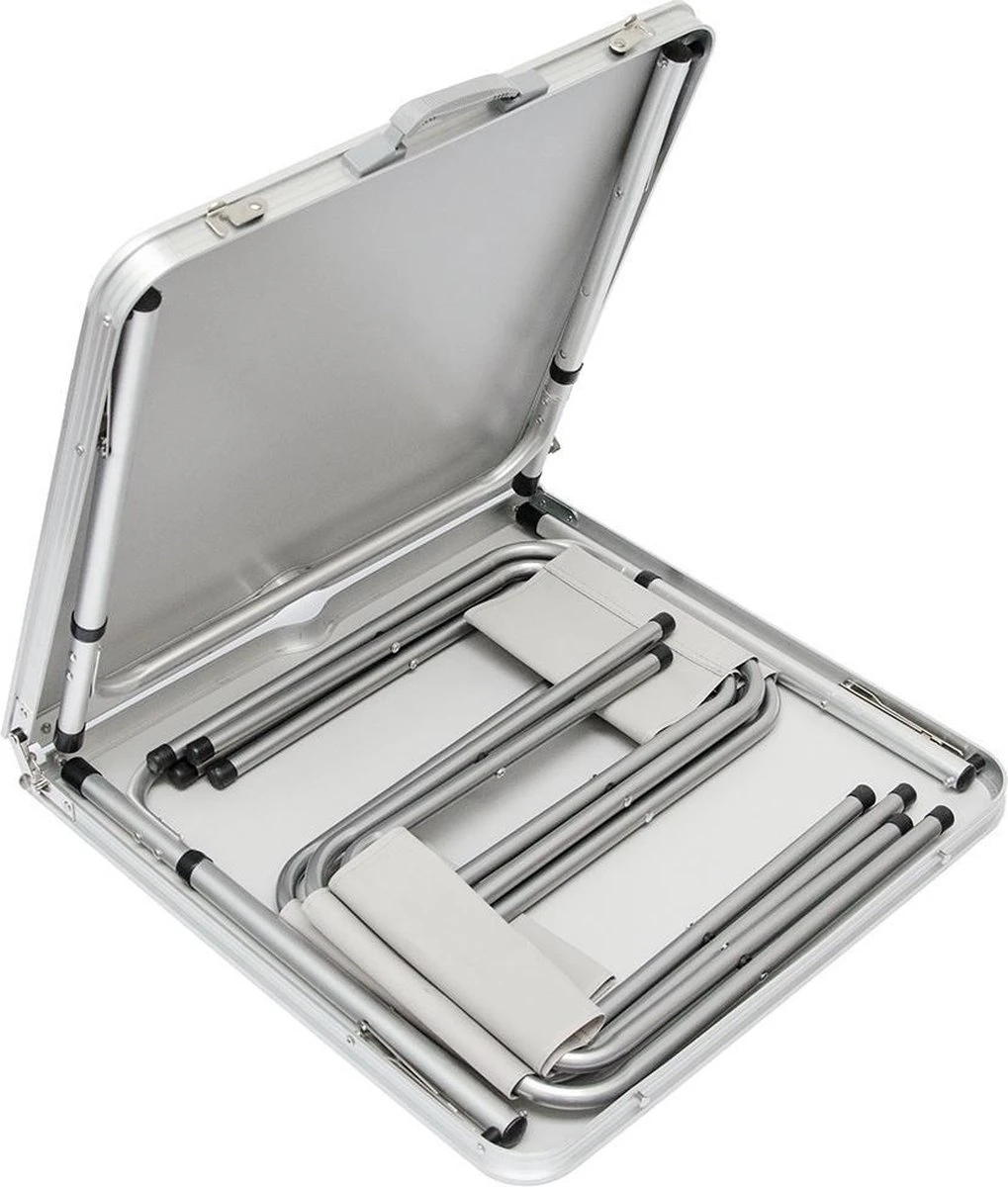 Inklapbare, In Hoogte Verstelbare Campingtafel 120x60x70cm Incl. 4 Inklapbare Krukken Campingtafel S - Afbeelding 6