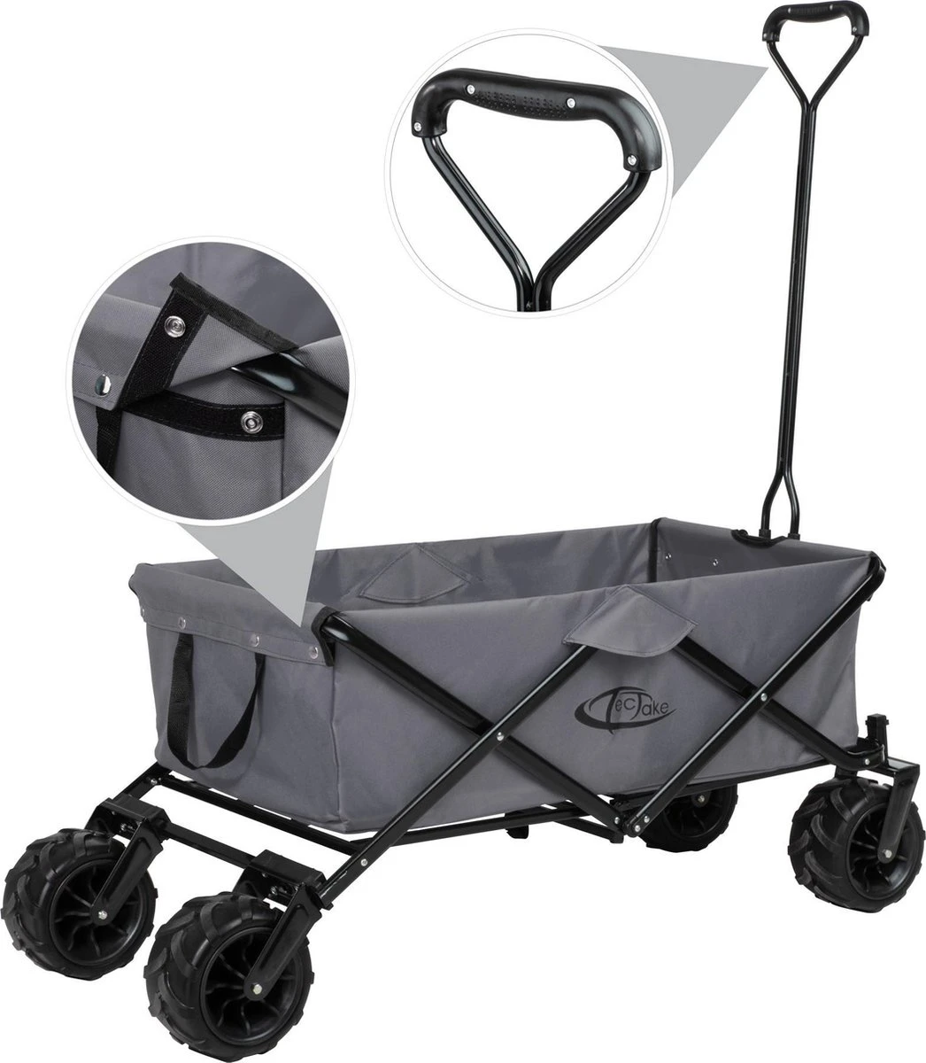 TecTake - Opvouwbare Bolderkar Heidrun Grijs - Afbeelding 2