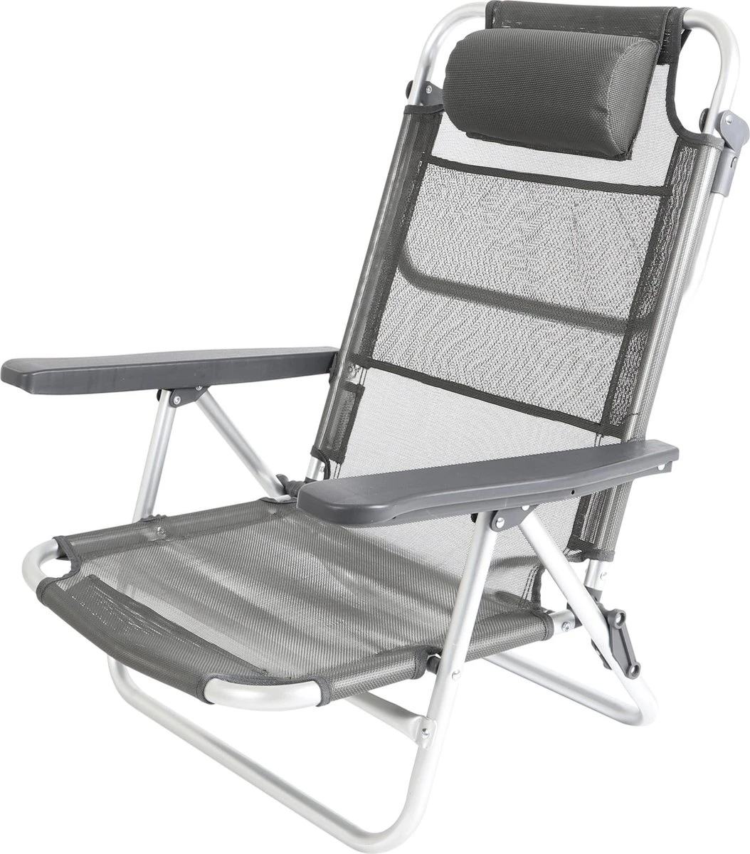 Bo-Camp Beach Chair - Monaco - Aluminium - Grijs - Afbeelding 2