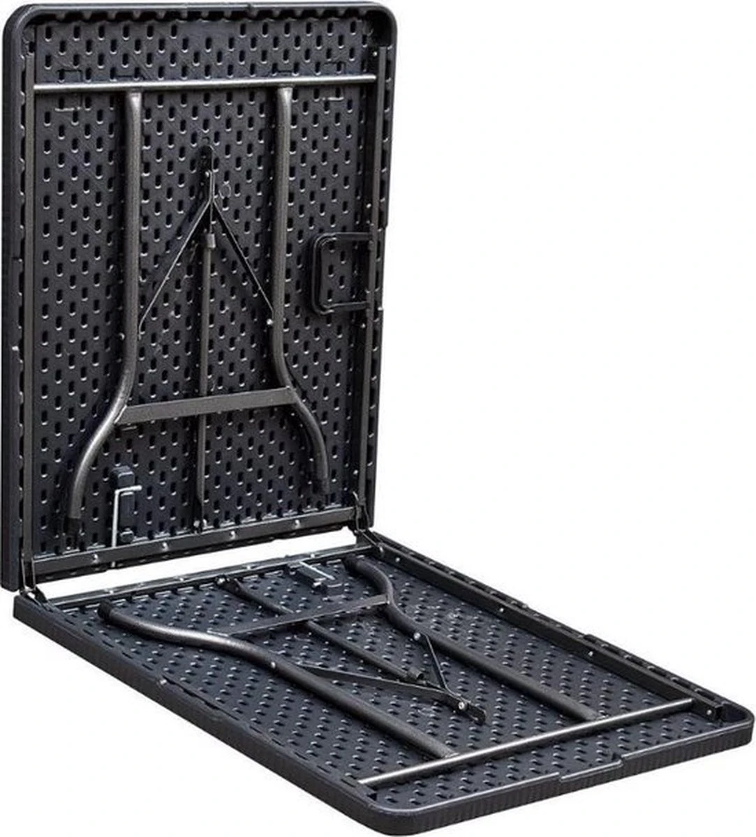 ERRO Vouwtafel - Houtlook - 180x74cm - Zwart - Afbeelding 3