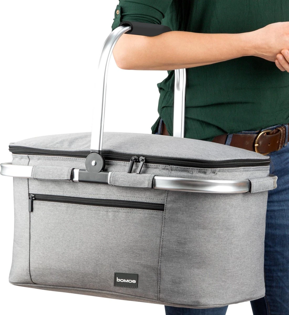 Bomoe Koeltas Picknickmand Opvouwbaar IceBreezer K47 - 47x27x26 Cm - 32 Liter- Perfect Voor Barbecues Of Boodschappen - Afbeelding 7