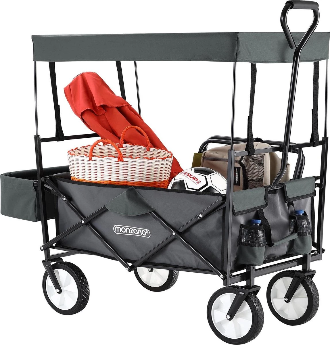 Monzana Bolderkar Opvouwbaar - 100 Liter - Met Afneembaar Dak Grijs - Afbeelding 5