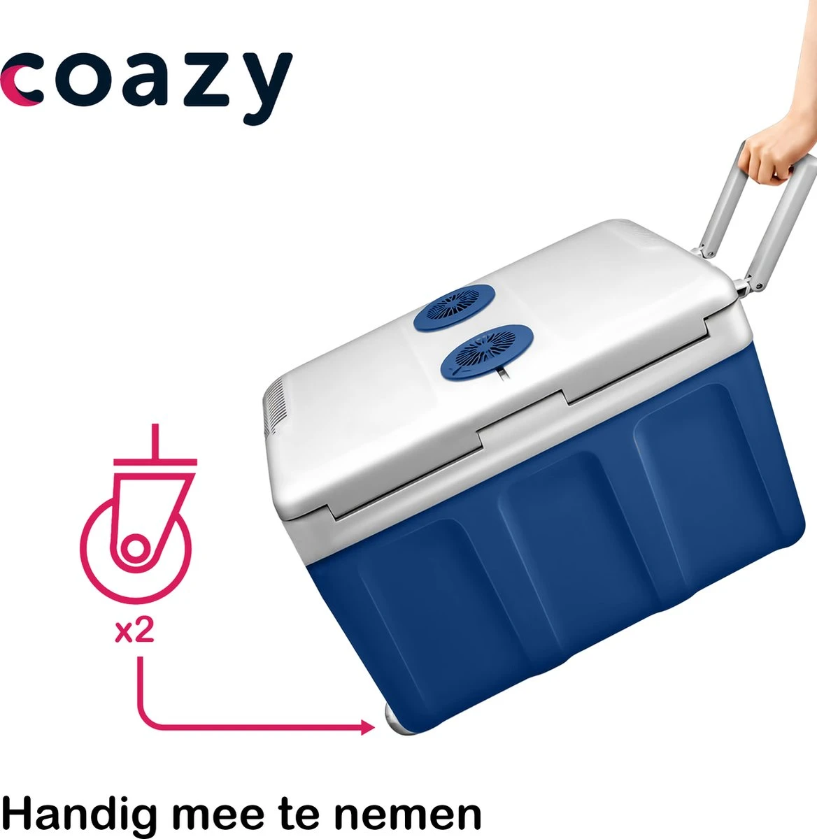 Koelbox Met Wielen Voor Auto & Camping Warm En Koud 40L - Frigobox Elektrisch 12v 230 Volt - MiniBar - Mini Koelkast | Verkoelt En Verwarmt | Eco-modus - Minibar - Mini Koelkast - Afbeelding 4