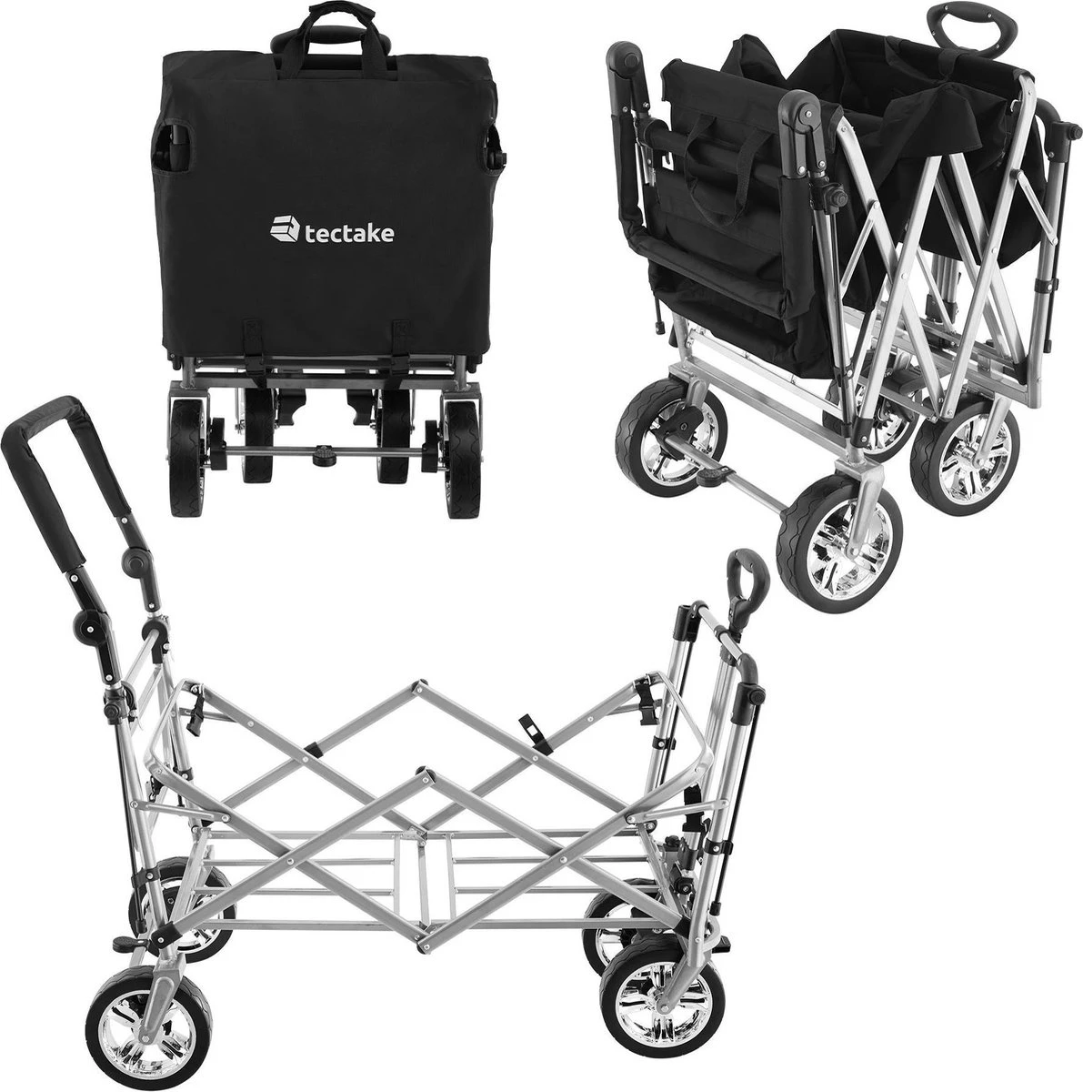 Tectake - Opvouwbare Bolderwagen Handkar Nico Zwart - 403549 - Afbeelding 2