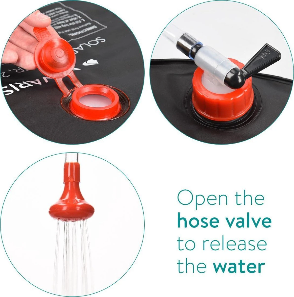 Navaris Campingdouche Op Zonne-energie - 20 Liter - Verwarmbare Camping Douchezak Met Douchekop, Slang En Kraan - Ideaal Voor Reizen En Kamperen - Afbeelding 6