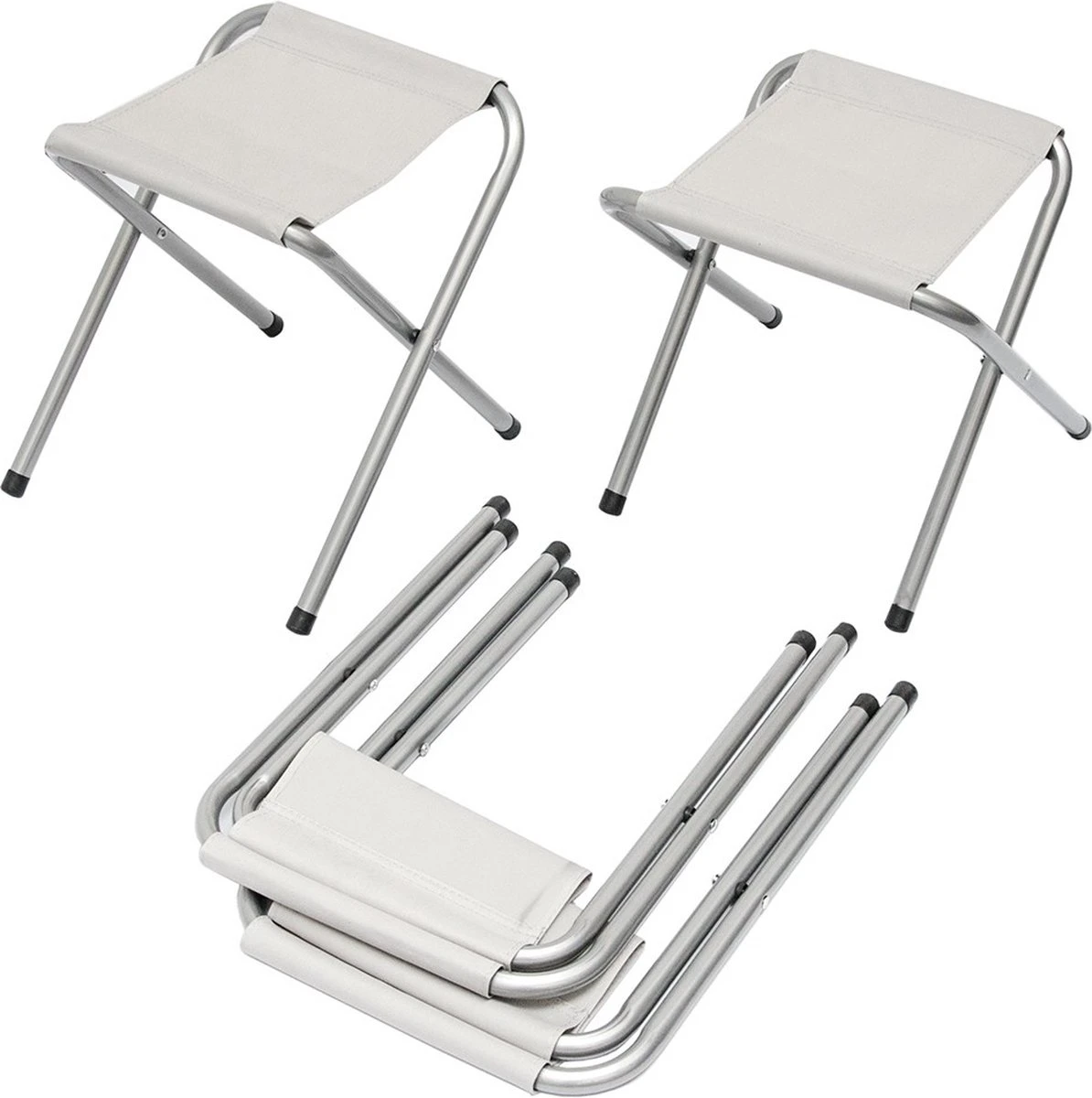 Inklapbare, In Hoogte Verstelbare Campingtafel 120x60x70cm Incl. 4 Inklapbare Krukken Campingtafel S - Afbeelding 3