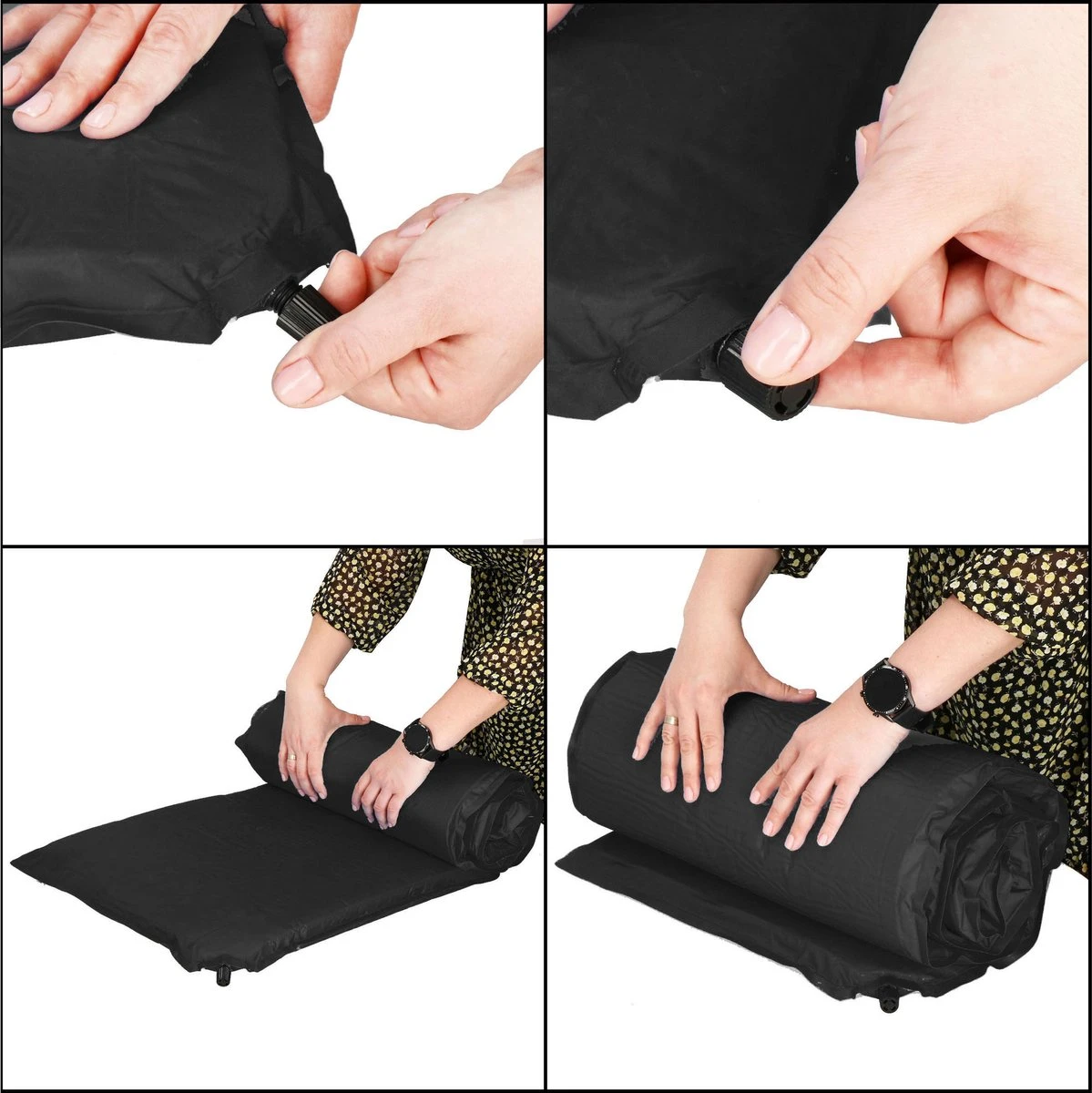 Springos Slaapmat | Zelfopblazend | 180 Cm | Inclusief Hoes | Zwart - Afbeelding 9