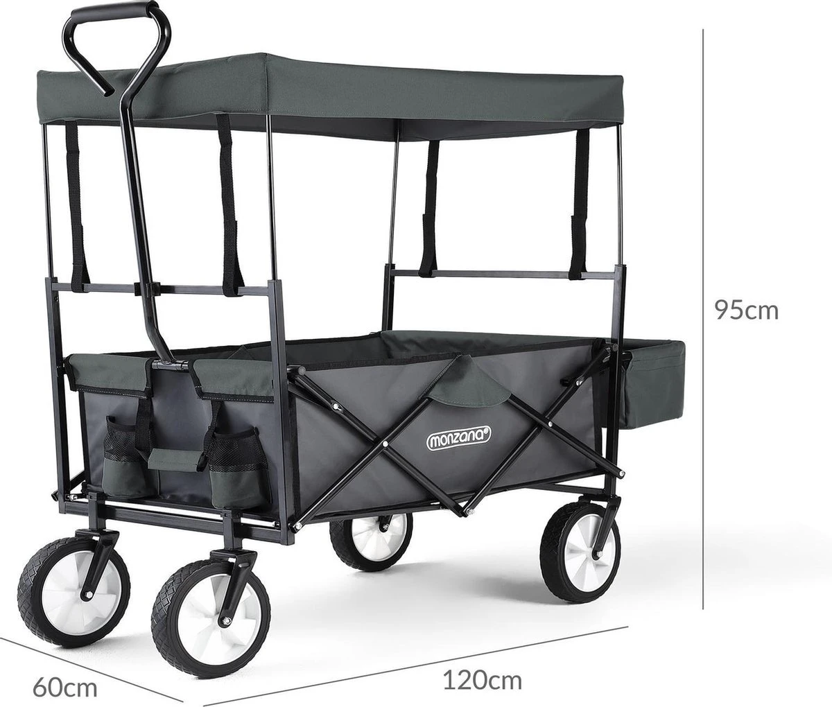 Monzana Bolderkar Opvouwbaar - 100 Liter - Met Afneembaar Dak Grijs - Afbeelding 6