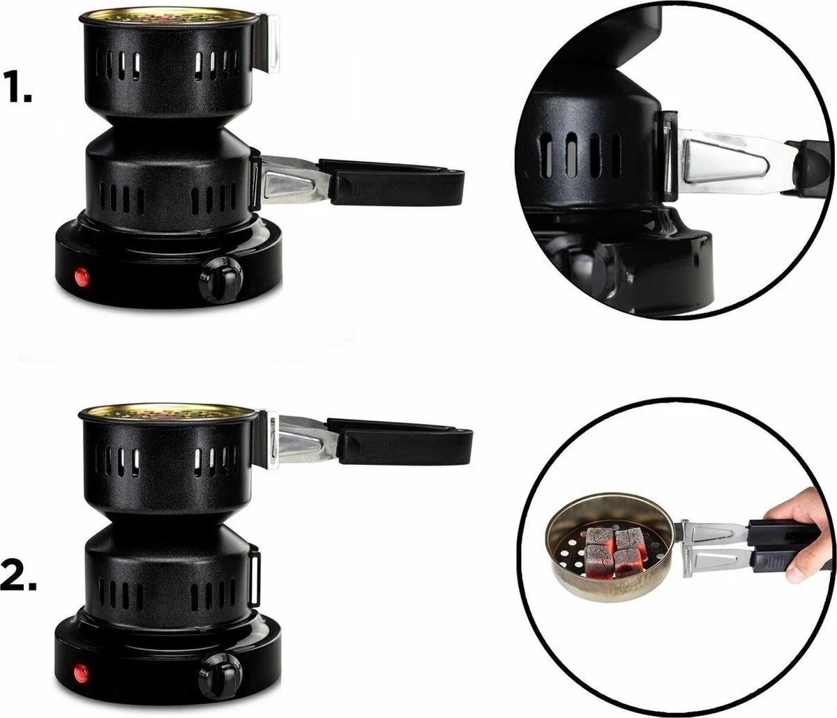 SMH LINE® Kolenbrander - Elektrische Kolenbrander - 600W - Incl. Tang - Afbeelding 2