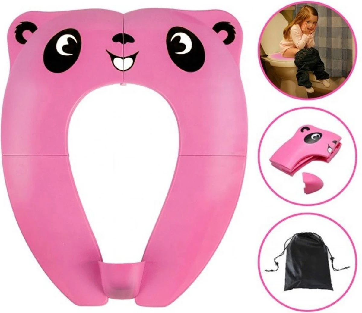 Roze Opvouwbare Toilet Zitje - WC Verkleiner - WC Bril Verkleiner- Urinoirs Kind - Toilet Training - Plas Trainer Zitje - Reis Accessoires - Camping Toilet Zitje - Toilet Verkleiner - Toilet Bril Verkleiner