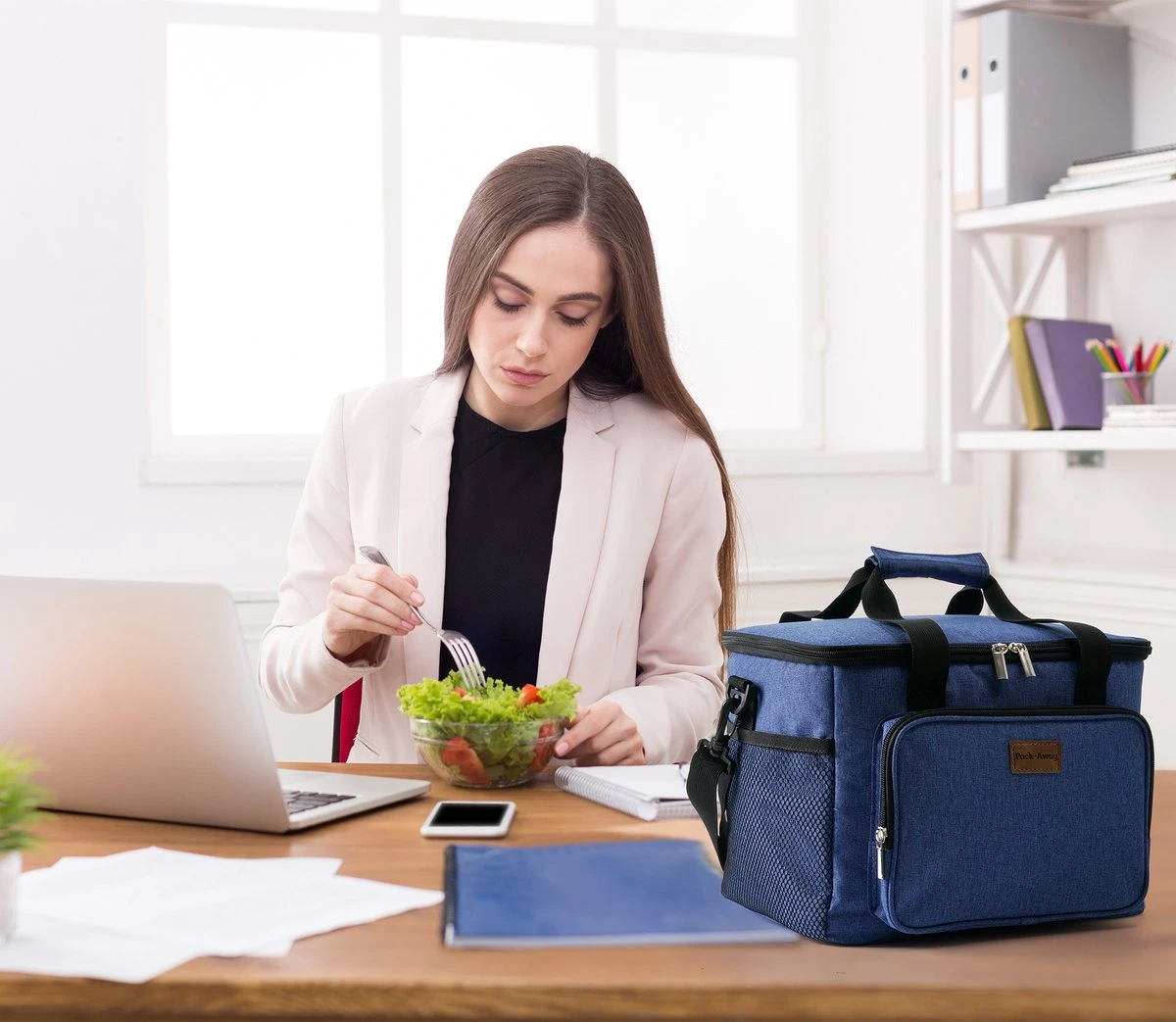 Packaway 4 Laags Geïsoleerde Koeltas - Lunchtas 15 Liter - Blauw - Afbeelding 11