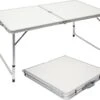 Aluminium Kampeertafel 120x60cm - Campingtafel Inklapbaar - 3-voudig Verstelbare Vouwtafel Grijs