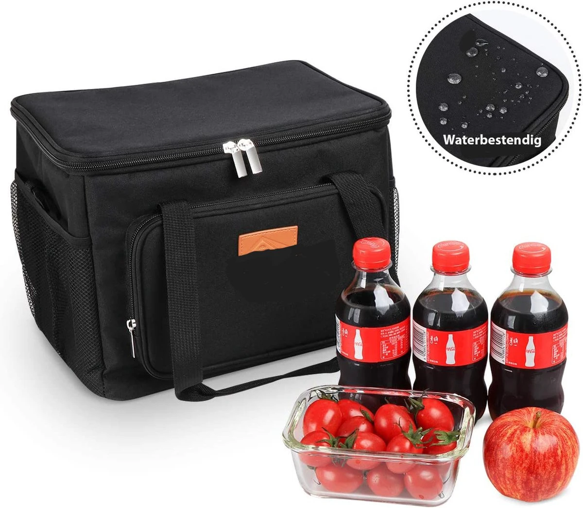 Lunchtas - Koeltas Voor Dames En Heren - Cool Bag - 4 Laags Geïsoleerde Koeltas - Kleine Cooler - Lunch Box - Lunchtas 15 Liter- Zwart - Afbeelding 7