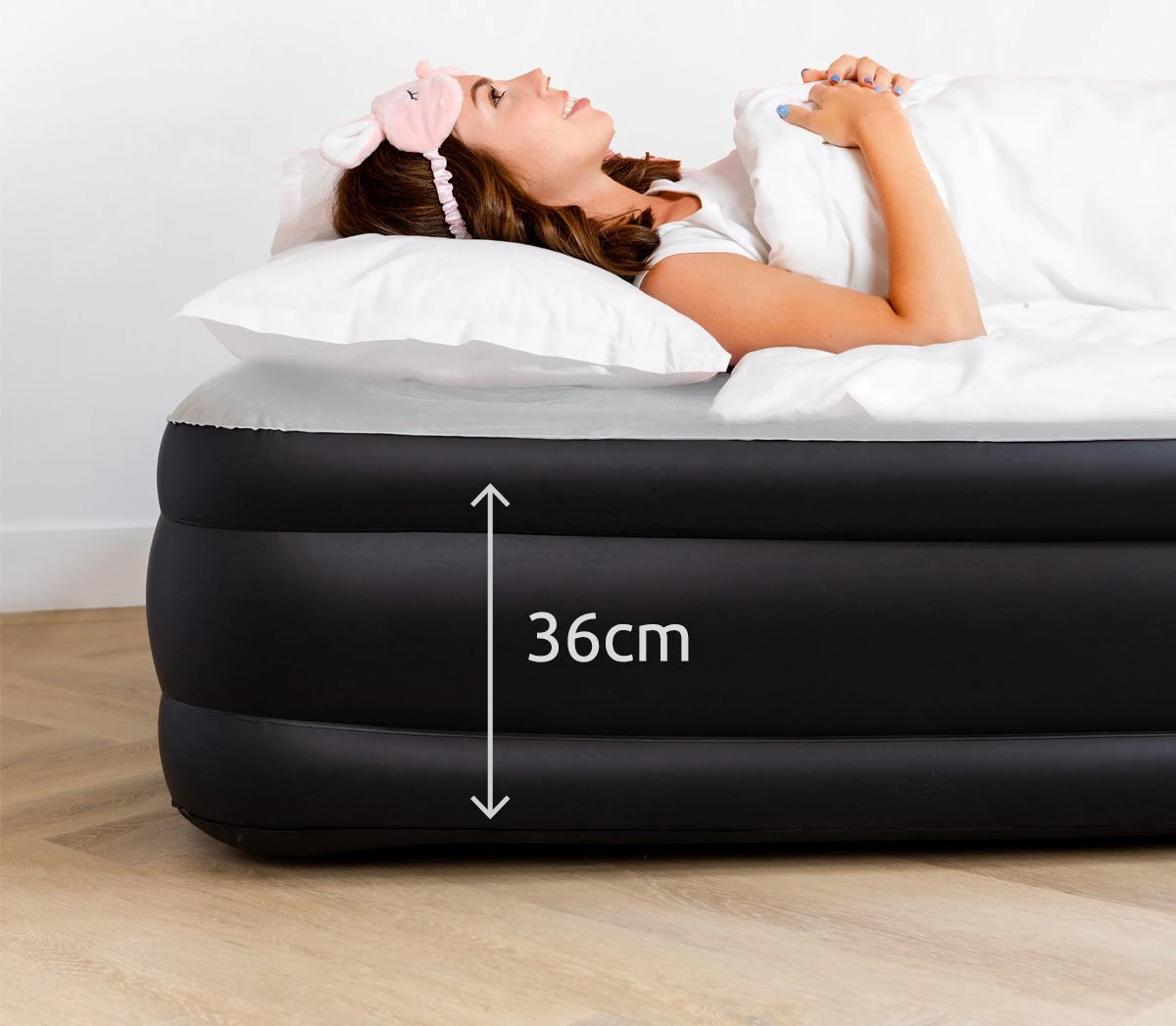 BluMill Luchtbed - 2-persoons - Ingebouwde Pomp - 203x152x36 Cm - Duurzame Keuze - Afbeelding 3