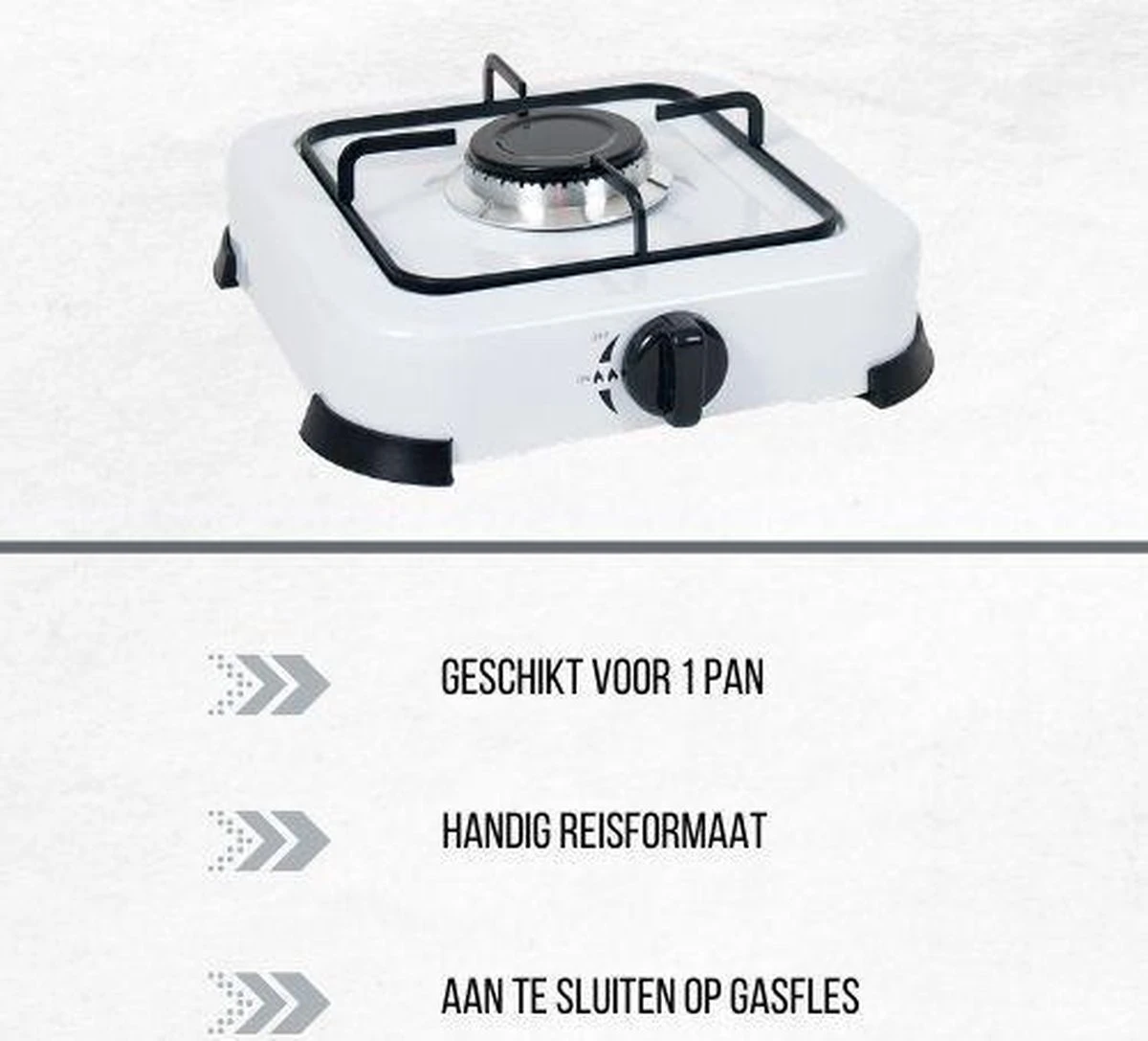 Orange85 Camping - Gaspit - Wit - 1 Pit - 26 Cm - Kamperen - Kooktoestel Camping - Koken - Afbeelding 2