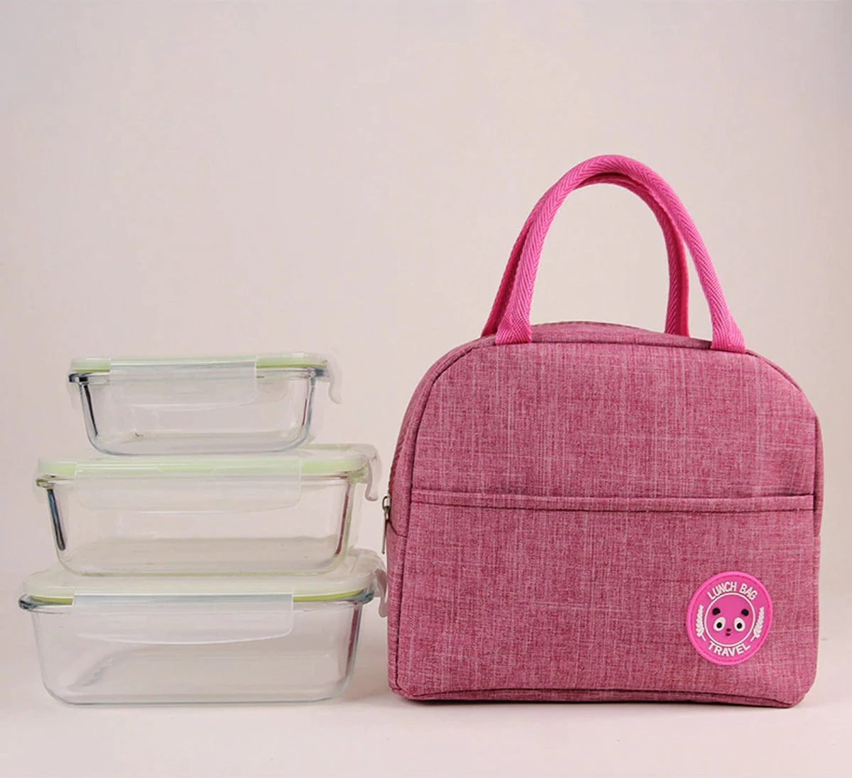 Koeltas - Lunchtas - Volwassenen En Kinderen - Compact & Handig: Zomer - Picknick -School - Lunch - Werk - Klassiek Roze - Afbeelding 4