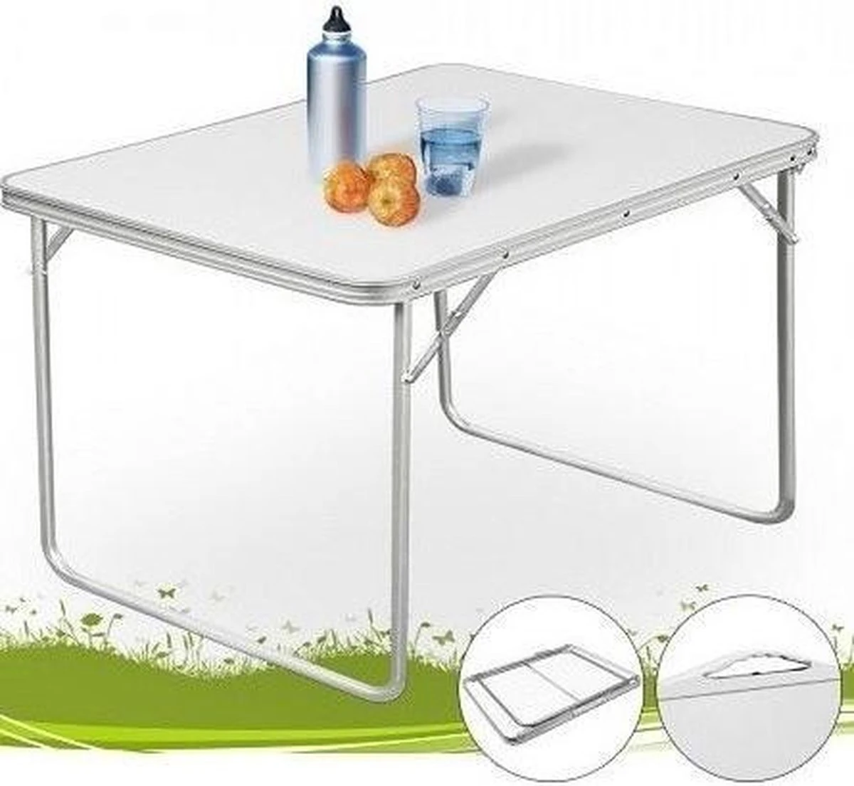 Merkloos Aluminium Inklapbare Tuintafel - Campingtafel - 80x60x68 Cm - Afbeelding 11