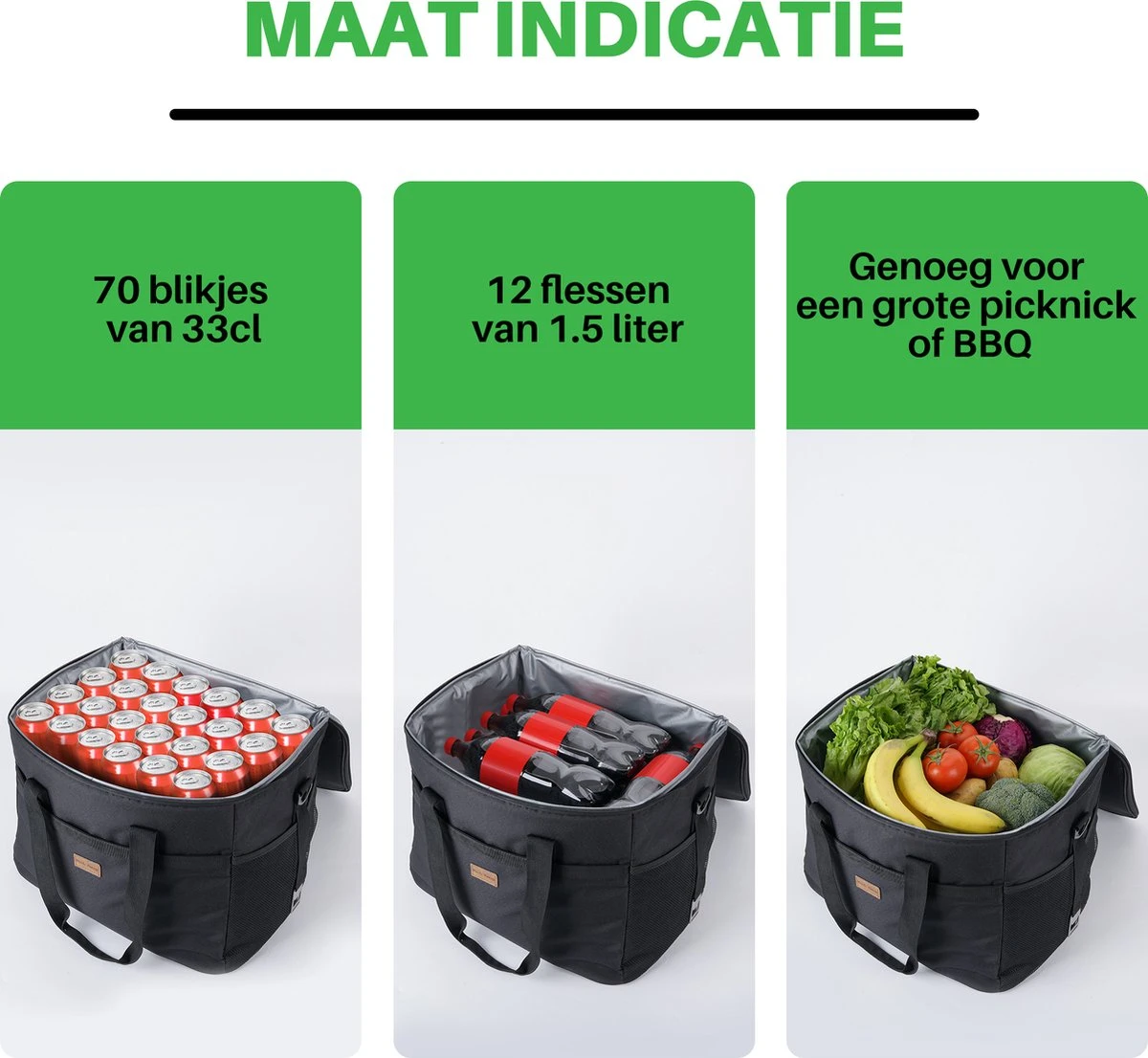 Packaway 4 Laags Geïsoleerde Koeltas - Lunchtas 40 Liter - Zwart - Afbeelding 5