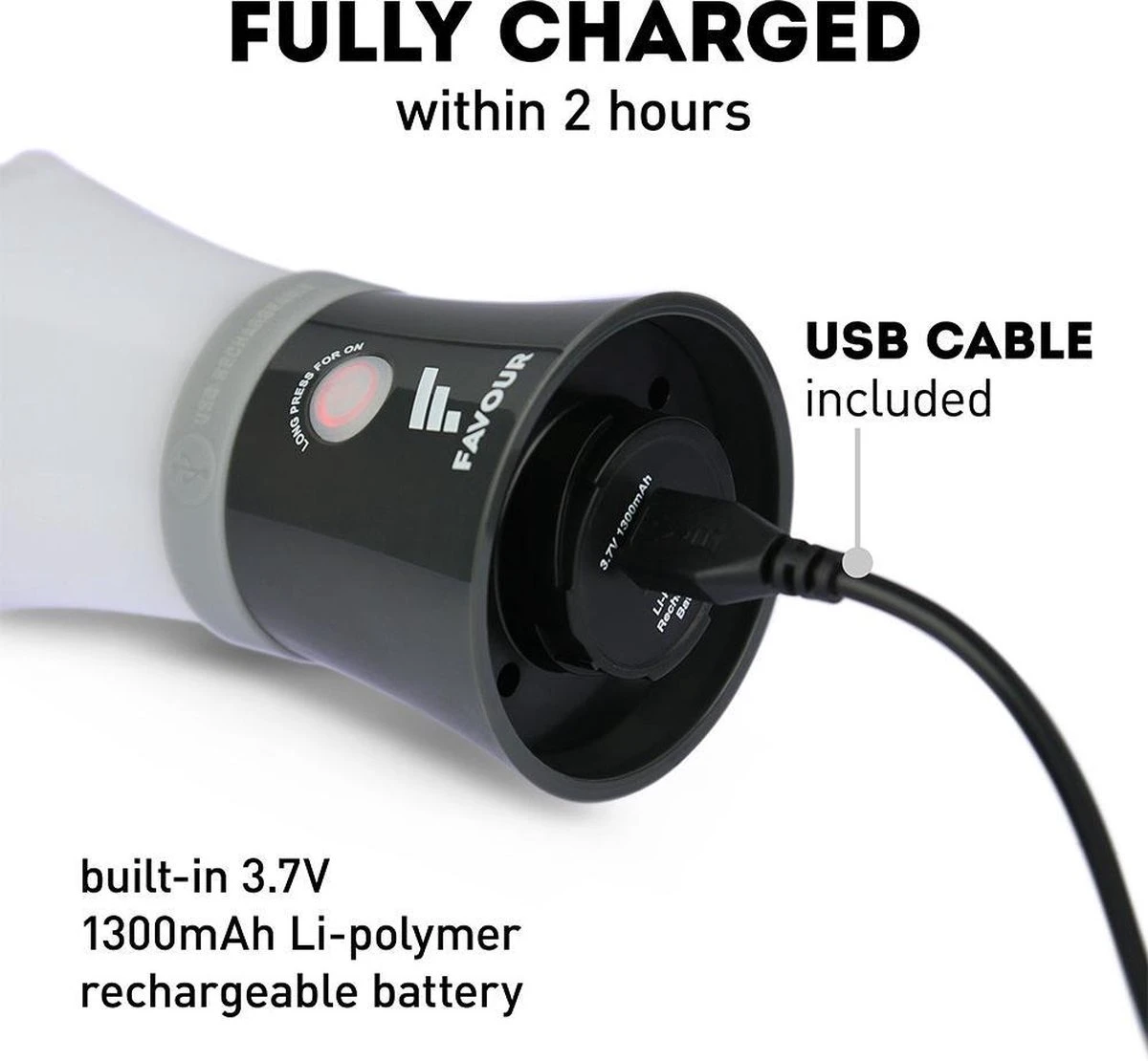 Favour L0717 Camping Lamp Oplaadbaar LED, 200 Lumen, IPX7 Waterdicht, Drijvend, Schokbestendig, Draagbare Kampeerlamp, Tentlamp, Vislamp, Geïntegreerde Oplaadbare Batterij - Afbeelding 7