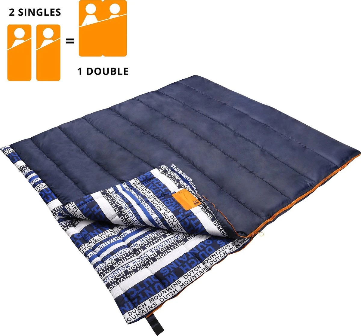 Dutch Mountains Slaapzak Goeree XL - Kussen 25x15cm - 220x90cm Katoenen Slaapzak - Tochtstrip - Afbeelding 5