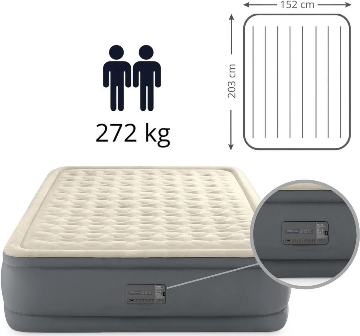 Intex Premaire II Elevated Queen Luchtbed - 2-persoons - 203x152x46 Cm - Afbeelding 9