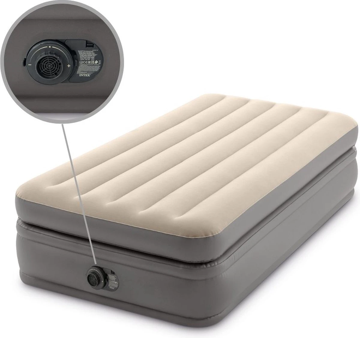 Intex Prime Comfort - Luchtbed - 1-Persoons - 99x191x51 Cm (BxLxH) - Grijs - Met Ingebouwde Motorpomp - Afbeelding 8
