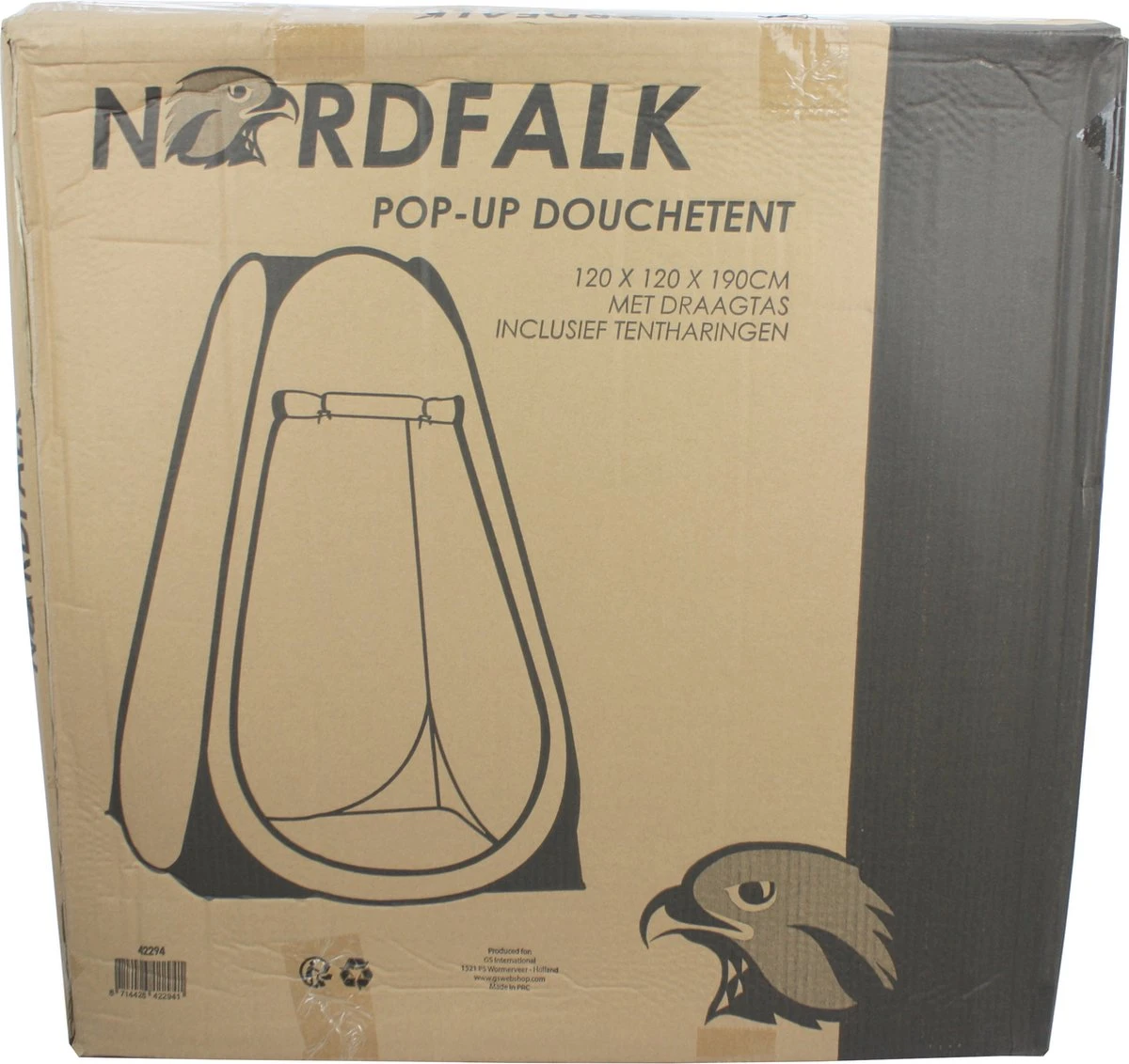 NordFalk Douchetent Pop-up 190 Cm - Camping Douche - Omkleedtent - Incl. Tentharingen En Draagtas - Groen - Afbeelding 9