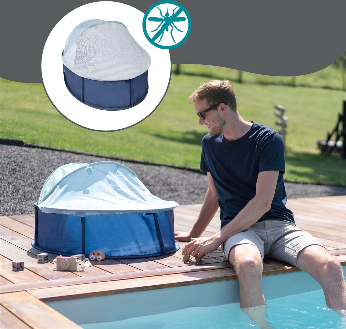 Babymoov Babyni Speelruimte & Extra Bedje Anti-UV FPS 50+ Marinière - Afbeelding 6