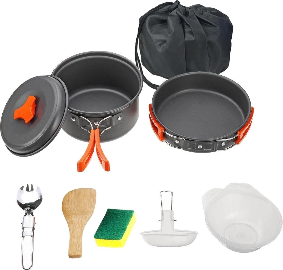 Camping Outdoor Kookset 13-delig Camping Servies En Pannen Pannenset Keukengerei - BPA-vrij & Geen Giftige Stoffen - Opvouwbaar & Licht - Ideaal Voor Reizen, Festival, Wandelen - Afbeelding 2