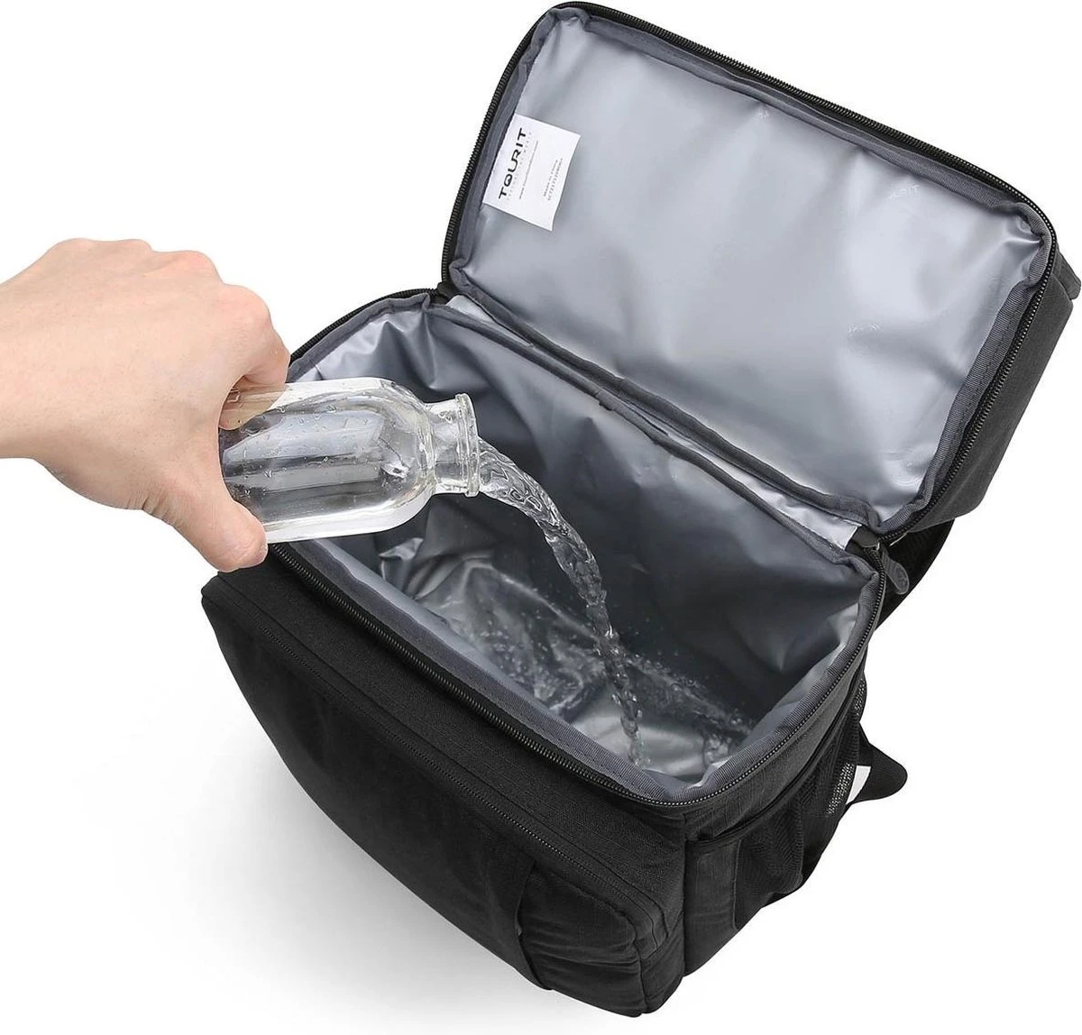 Koeltas Rugzak (28L) - Geschikt Voor 16 Blikjes - Lunchtas Voor Dames En Heren - Zwart - Afbeelding 3