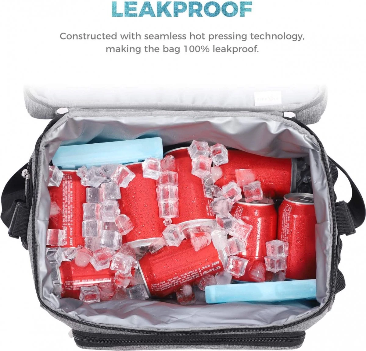 Lifewit 20L Koeltas | 20 Liter | Opvouwbaar | Koelbox-Koeltas | Isolatietas/ Picknicktas Voor Levensmiddelen / Grijs - Afbeelding 5