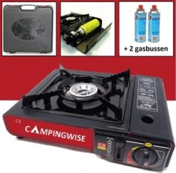 Camping Kooktoestel Op Gas - 1-pits - Inclusief Opbergkoffer