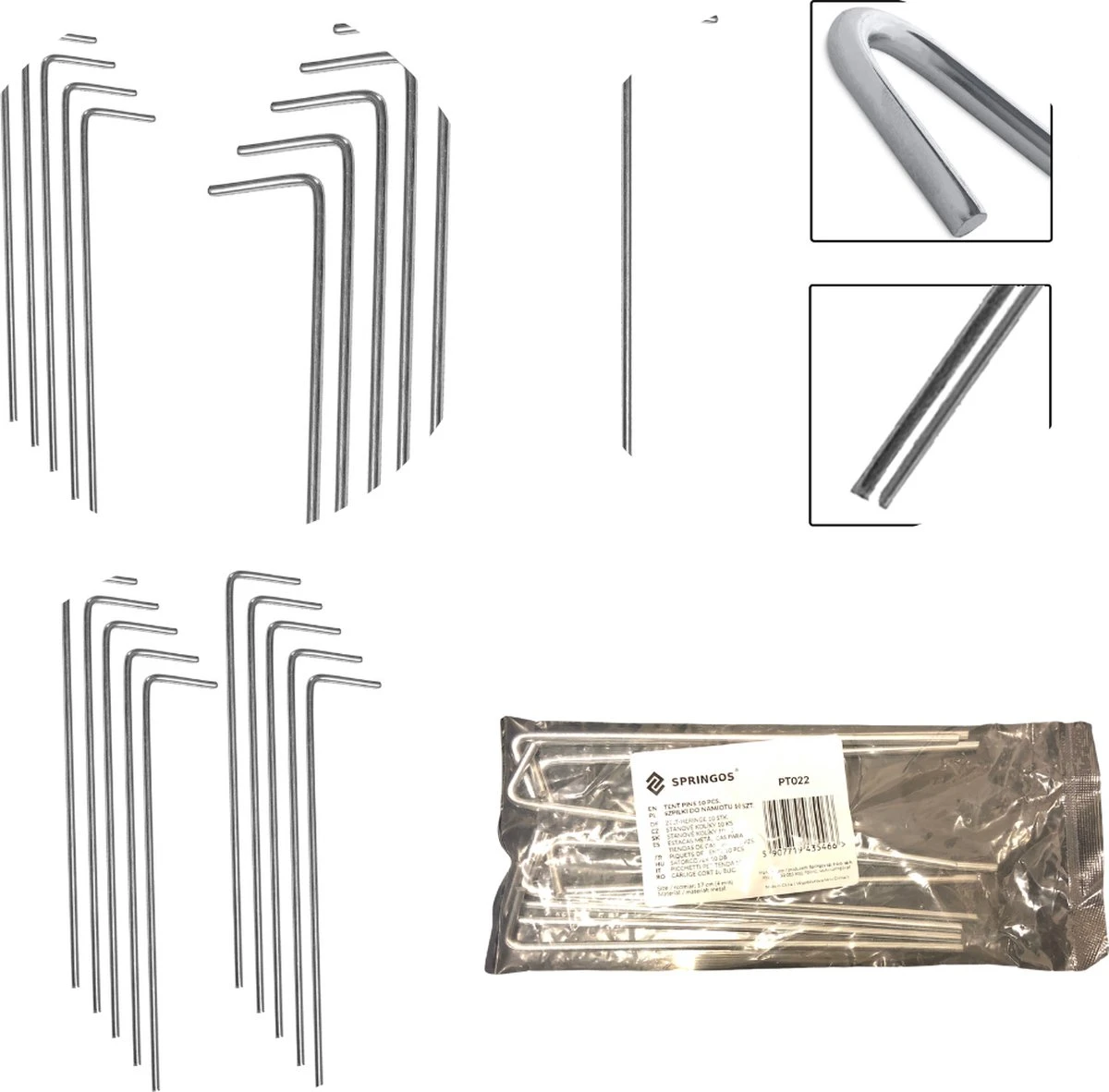 Springos Tentharingen | Haringen | Grondpennen | Staal | 10 Stuks - Afbeelding 9