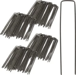 Relaxdays 200x Gronddoekpen - Grondanker - Haring - Gronddoekhaak - Grondhaken - 2mm