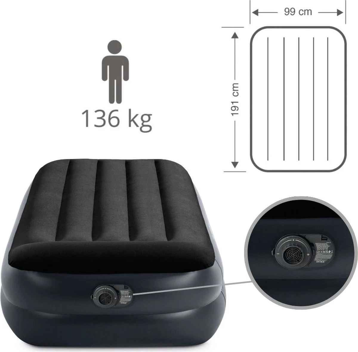Intex Pillow Twin Luchtbed 1-persoons 99x191x42 Cm - Afbeelding 10
