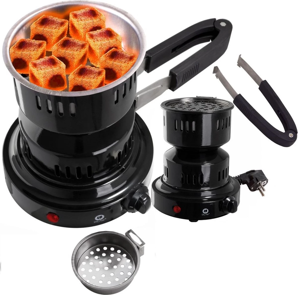 SMH LINE® Kolenbrander - Elektrische Kolenbrander - 600W - Incl. Tang