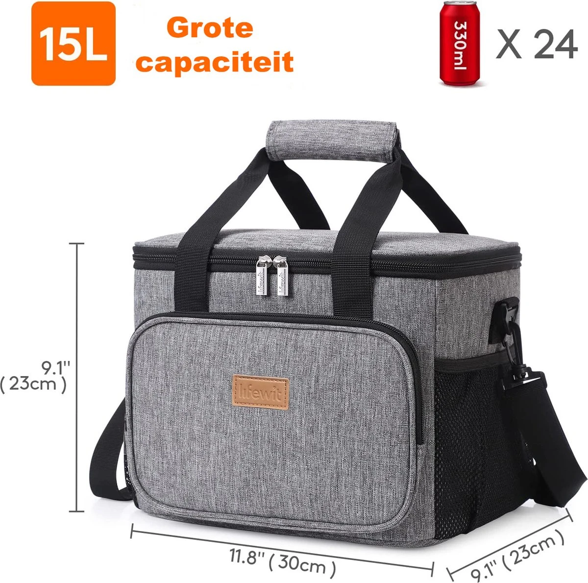 Lunchtas - Koeltas Voor Dames En Heren - Cool Bag - 4 Laags Geïsoleerde Koeltas - Kleine Cooler - Lunch Box - Lunchtas 15 Liter - Afbeelding 5