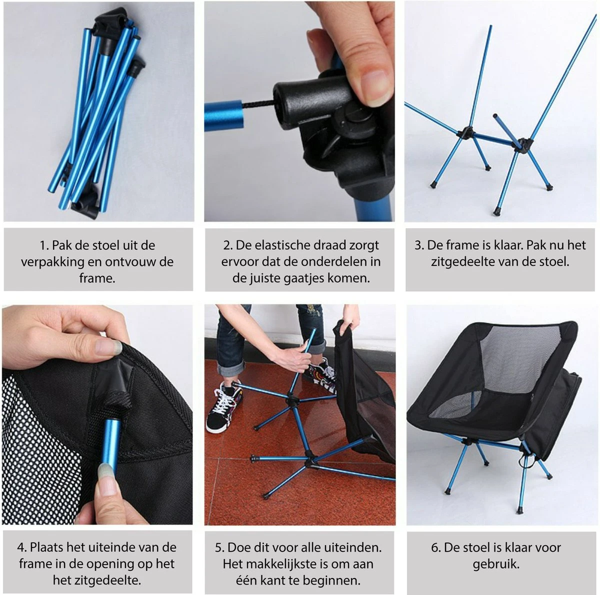 Lopoleis® Campingstoel – Campingstoel Opvouwbaar – Visstoel – Vouwstoel – Strandstoel – Inklapbaar – Lichtgewicht – Outdoor Stoel - Afbeelding 5