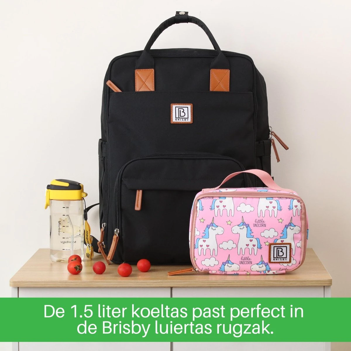 Brisby 4 Laags Geïsoleerde Koeltas - Lunchtas 1.5 Liter - Roze Eenhoorn - Afbeelding 4