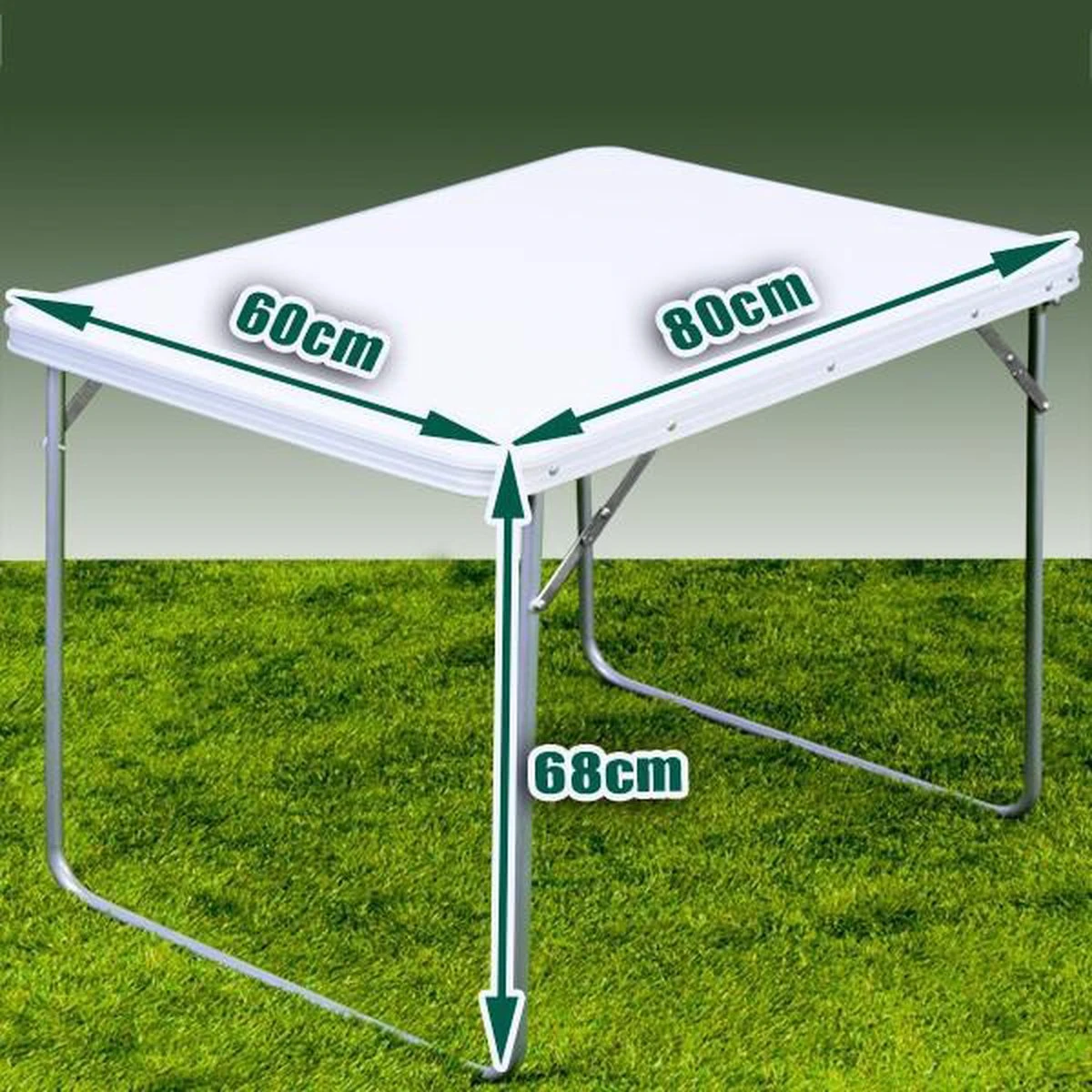 Merkloos Aluminium Inklapbare Tuintafel - Campingtafel - 80x60x68 Cm - Afbeelding 10