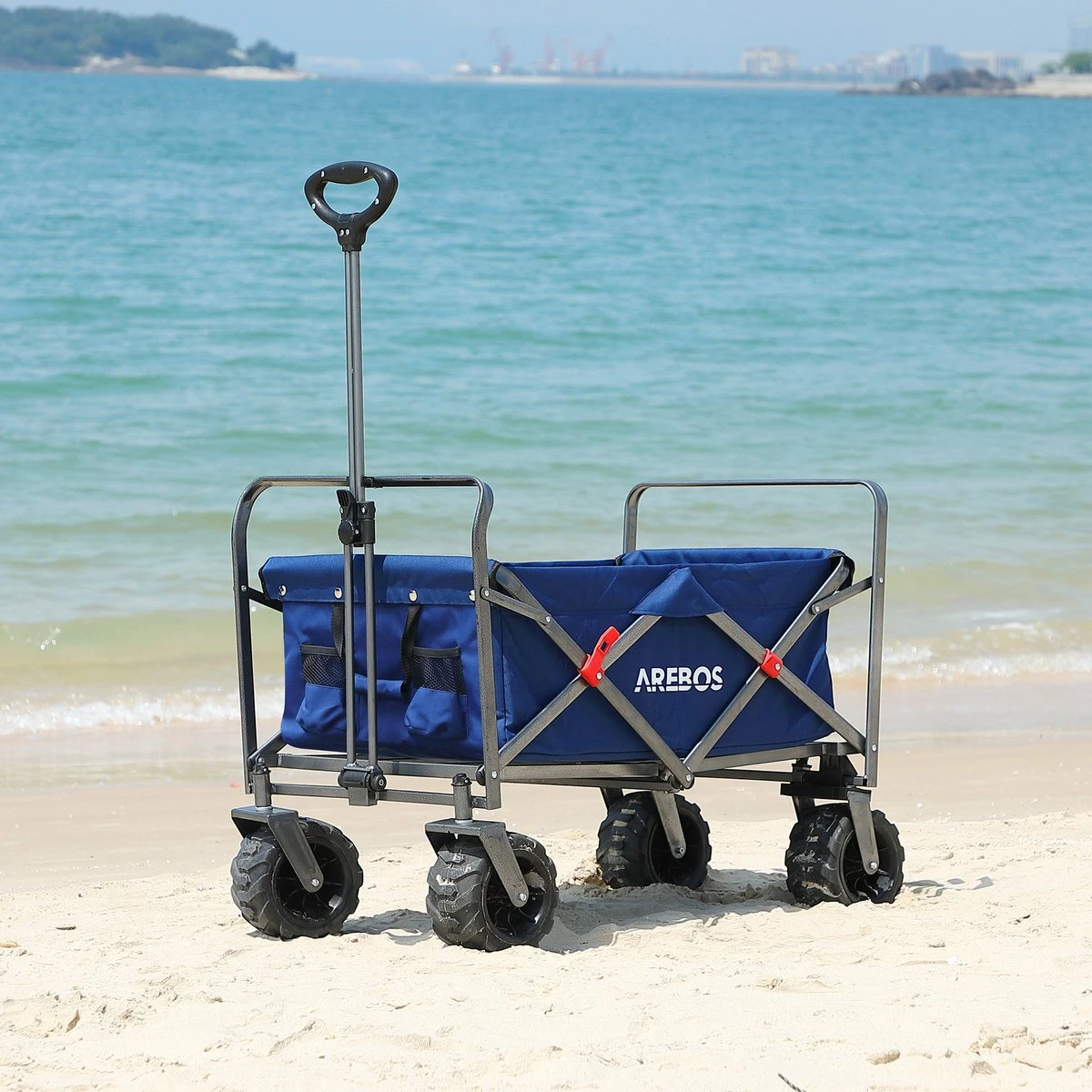 AREBOS Handkar | Transportwagen | Apparatuurwagen | Opvouwbaar | Blauw - Afbeelding 4