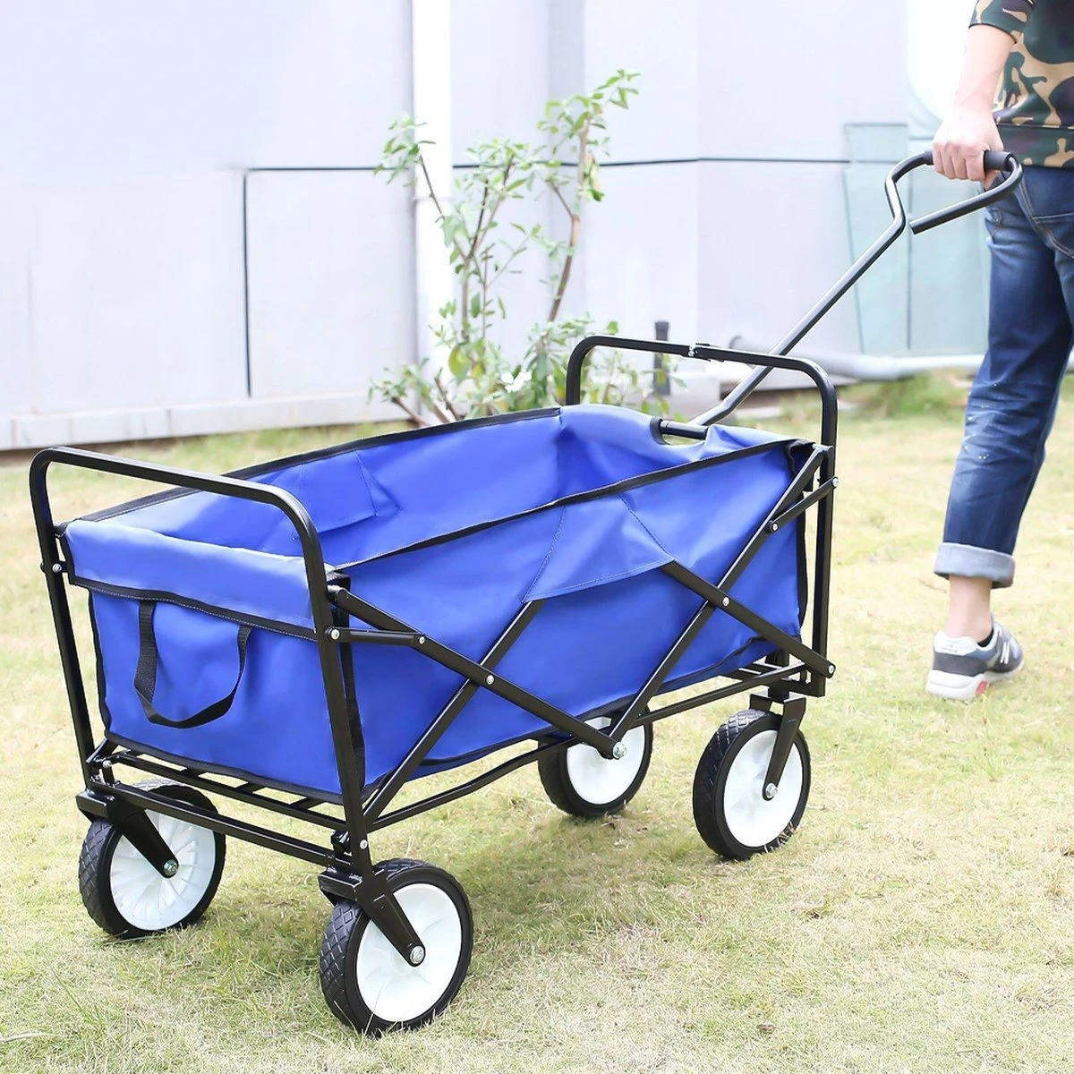 Merkloos Bolderkar - Bolderkar Opvouwbaar - Bolderwagen - Bolderwagen Opvouwbaar - Blauw - Afbeelding 4