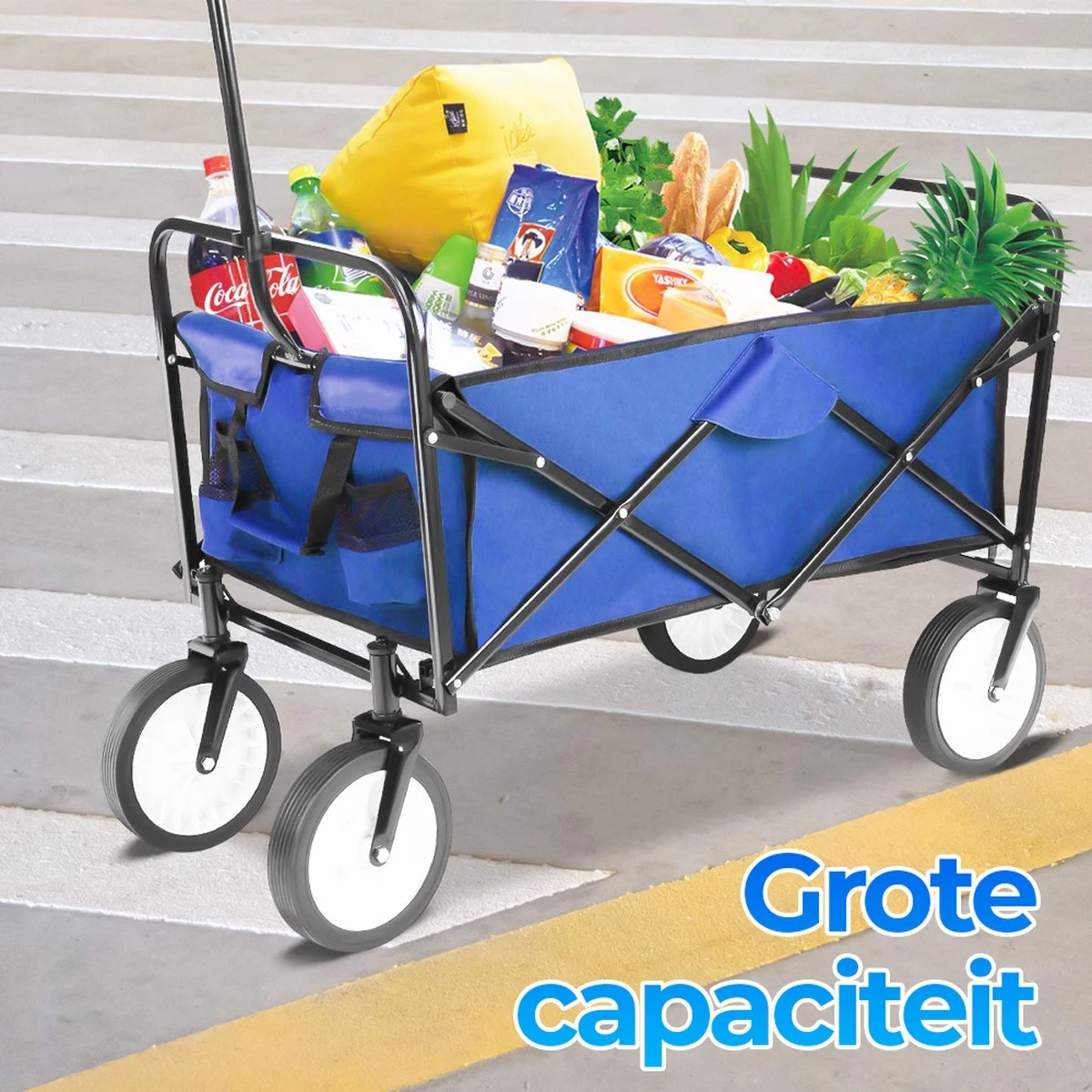 Merkloos Bolderkar - Bolderkar Opvouwbaar - Bolderwagen - Bolderwagen Opvouwbaar - Blauw - Afbeelding 5