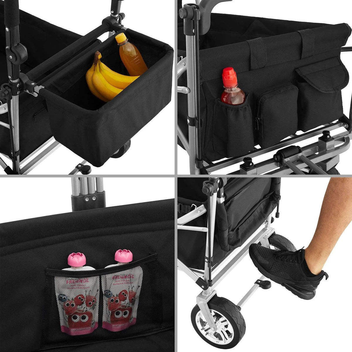 Tectake - Opvouwbare Bolderwagen Handkar Nico Zwart - 403549 - Afbeelding 3