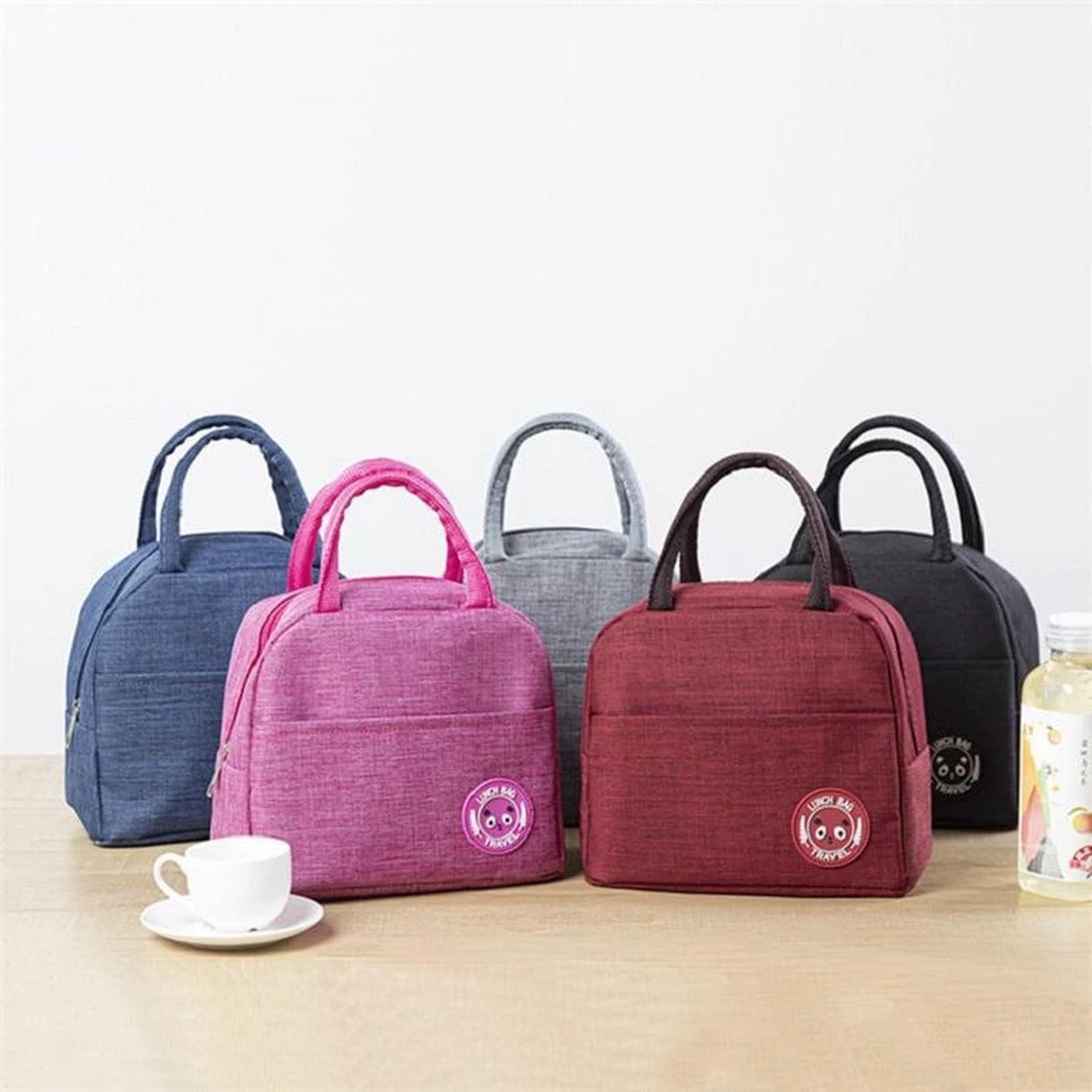 Koeltas - Lunchtas - Volwassenen En Kinderen - Compact & Handig: Zomer - Picknick -School - Lunch - Werk - Klassiek Grijs - Afbeelding 5