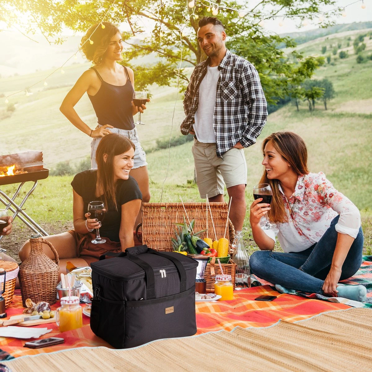 Packaway 4 Laags Geïsoleerde Koeltas - Lunchtas 40 Liter - Zwart - Afbeelding 7