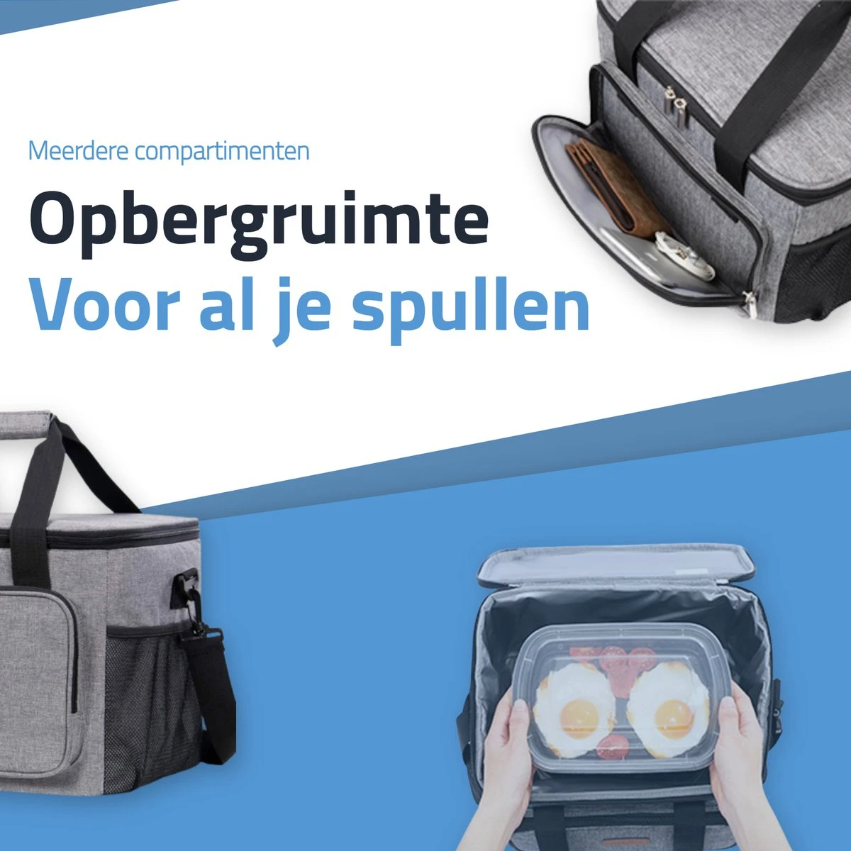 GOAT Outdoor 4 Laags Geïsoleerde Koeltas - Lunchtas 15 Liter - Grijs - Excl. Koelelementen - Afbeelding 3