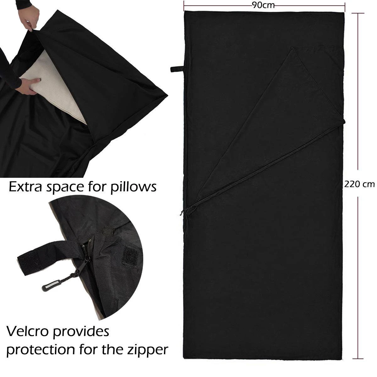 Beefree Lakenzak - Dunne Zomerslaapzak - Liner - Zwart - Afbeelding 2