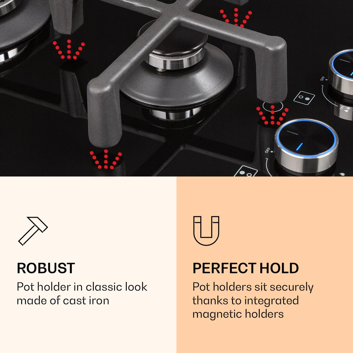 Illuminosa Domino Gaskookplaat 2-pits Sabaf Branders Glaskeramiek - Afbeelding 2